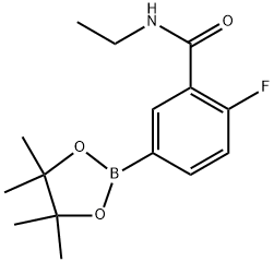 Benzamide, N-ethyl-2-fluoro-5-(4,4,5,5-tetramethyl-1,3,2-dioxaborolan-2-yl)- Structure