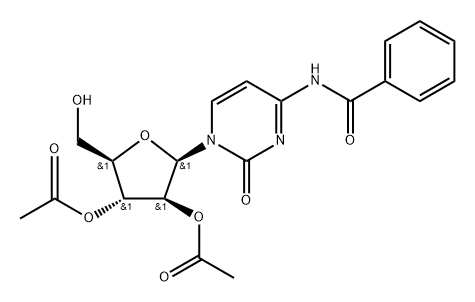 Benzamide, N-[1-(2,3-di-O-acetyl-β-D-arabinofuranosyl)-1,2-dihydro-2-oxo-4-pyrimidinyl]- Structure