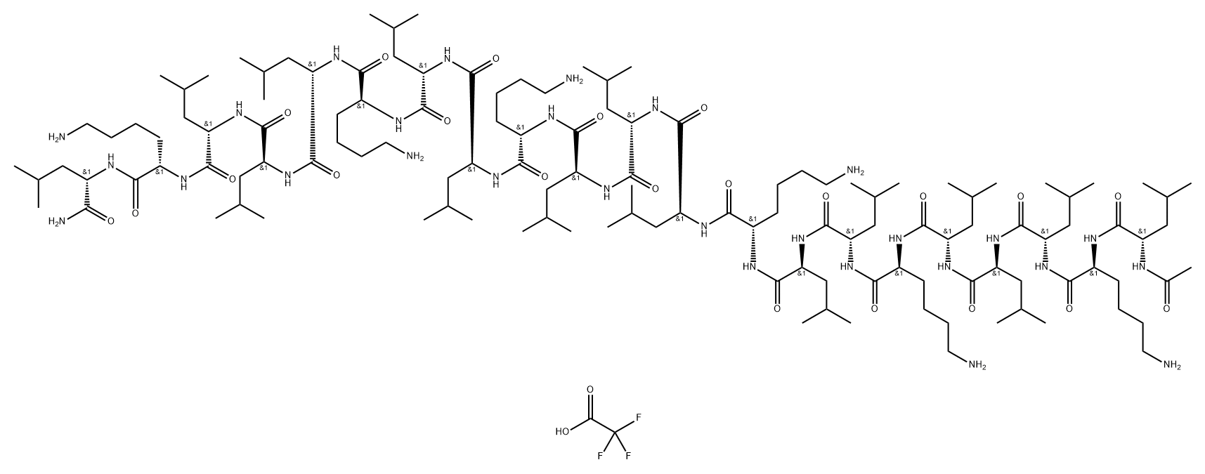 Gly-Met-Ala-Ser-Lys-Ala-Gly-Ala-Ile-Ala-Gly-Lys-Ile-Ala-Lys-Val-Ala-Leu-Lys-Ala-Leu-NH2 trifluoroacetate Structure