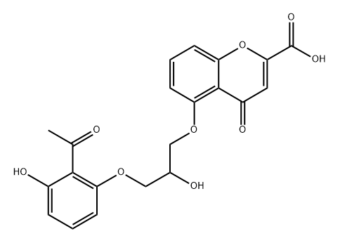 5-(3-(2-Acetyl-3-hydroxyphenoxy)-2-hydroxypropoxy)-4-oxo-4H-chromene-2-carboxylic acid Structure