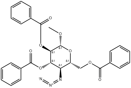β-D-Glucopyranoside, methyl 4-azido-4-deoxy-, 2,3,6-tribenzoate Structure