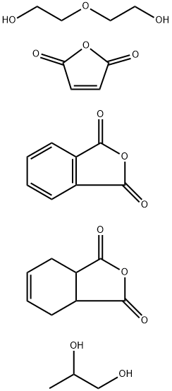 Propyleneglycol,polymer with maleic anhydride,phthalic anhydride,3a,4,7,7a-tetrahydro-1,3-dioxo-2-oxaindan and 3-oxa-1,5-pentanediol Structure