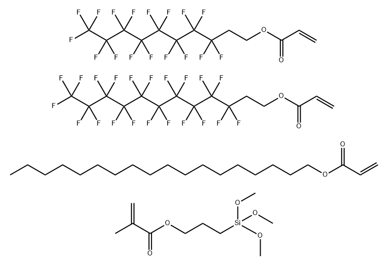 3-(Trimethoxysilyl)propyl 2-methyl-2-propenoate polymer with 3,3,4,4,5,5,6,6,7,7,8,8,9,9,10,10,11,11,12,12,12-heneicosafluorododecyl 2-propenoate, 3,3,4,4,5,5,6,6,7,7,8,8,9,9,10,10,10-heptadecafluorodecyl 2-propenoate and octadecyl 2-propenoate Structure