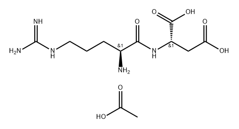 acetic acid:(2S)-2-[[(2S)-2-amino-5-(diaminomethylideneamino)pentanoyl]amino]butanedioic acid Structure