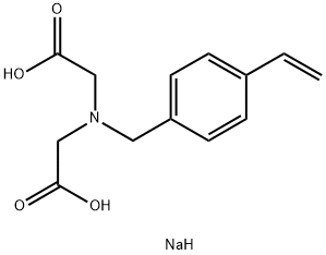 N-(carboxymethyl)-N-[(4-ethenylphenyl)methyl] glycine?disodium salt Structure
