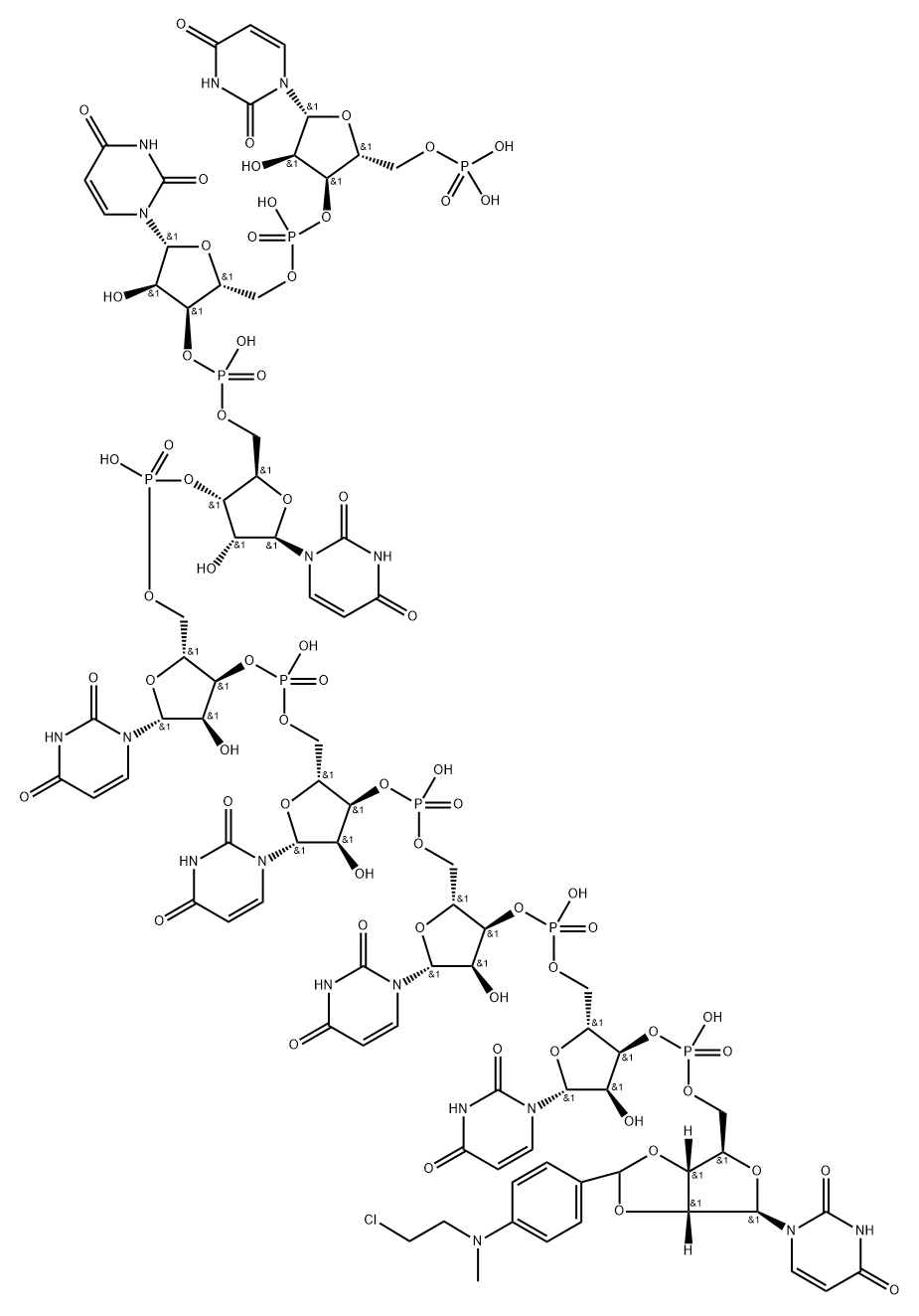 4-(N-2-chloroethyl-N-methylamino)benzaldehde octauridylate Structure
