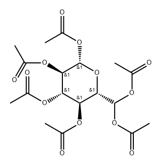.beta.-D-gluco-Hexodialdo-1,5-pyranose, 6-hydrate, hexaacetate Structure