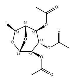 .beta.-D-Glucopyranose, 1,6-anhydro-6-C-iodo-, triacetate, (S)- Structure