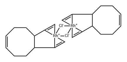 Rhodium, bis[5,6-bis(eta2-ethenyl)cyclooctene]di-mu-chlorodi-, stereoi somer Structure