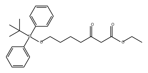 7-(tert-Butyl-diphenyl-silanyloxy)-3-oxo-heptanoic acid ethyl ester Structure
