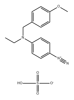 Benzenediazonium, 4-[ethyl[(4-methoxyphenyl)methyl]amino]-, sulfate (1:1) Structure