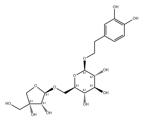 β-D-Glucopyranoside, 2-(3,4-dihydroxyphenyl)ethyl 6-O-D-apio-β-D-furanosyl- Structure