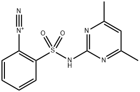 Benzenediazonium, 2-[[(4,6-dimethyl-2-pyrimidinyl)amino]sulfonyl]- Structure