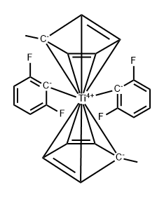 Titanium, bis(2,6-difluorophenyl)bis(1,2,3,4,5-.eta.)-1-methyl-2,4-cyclopentadien-1-yl- Structure