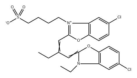 Benzoxazolium,5-chloro-2-[2-[(5-chloro-3-ethyl-2(3H)-benzoxazolylidene)methyl]-3-(4-sulfobutyl)-, inner salt Structure