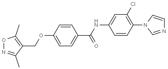 N-[3-Chloro-4-(1-imidazolyl)phenyl]-4-[(3,5-dimethyl-4-isoxazolyl)methoxy]benzamide Structure