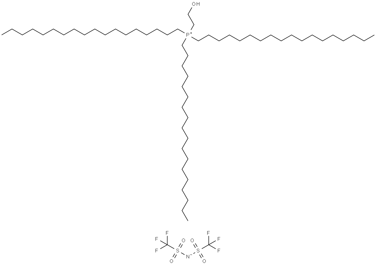 Phosphonium, (2-hydroxyethyl)trioctadecyl-, salt with 1,1,1-trifluoro-N-[(trifluoromethyl)sulfonyl]methanesulfonamide (1:1) Structure