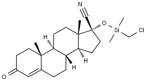 Androst-4-ene-17-carbonitrile, 17-[[(chloromethyl)dimethylsilyl]oxy]-3-oxo-, (17α)- Structure