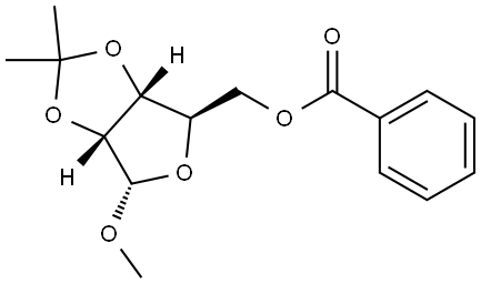methyl-5-O-benzoyl-2,3-O-isopropylidene-α-D-ribofuranoside Structure