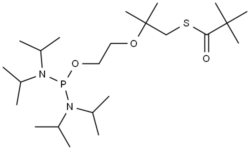 S-(2-(2-((bis(diisopropylamino)phosphino)oxy)ethoxy)-2-methylpropyl) 2,2-dimethylpropanethioate Structure