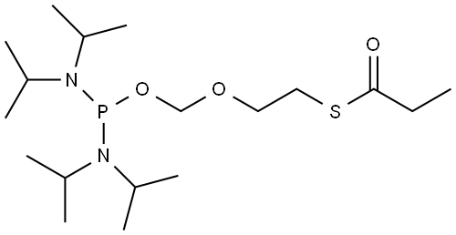 S-(2-(((bis(diisopropylamino)phosphino)oxy)methoxy)ethyl) propanethioate Structure