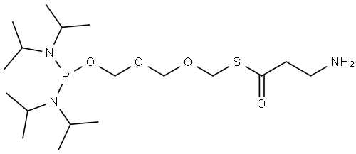 S-(((((bis(diisopropylamino)phosphino)oxy)methoxy)methoxy)methyl) 3-aminopropanethioate Structure