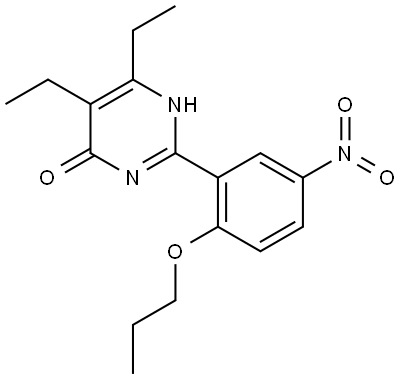 4(3H)-Pyrimidinone, 5,6-diethyl-2-(5-nitro-2-propoxyphenyl)- Structure