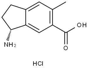 (3R)-3-amino-6-methyl-2,3-dihydro-1H-indene-5-carboxylic acid hydrochloride Structure