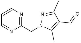 3,5-Dimethyl-1-(2-pyrimidinylmethyl)-1H-pyrazole-4-carboxaldehyde Structure