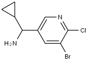 (5-BROMO-6-CHLOROPYRIDIN-3-YL)(CYCLOPROPYL)METHANAMINE Structure