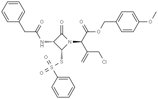 1-Azetidineacetic acid, α-[1-(chloromethyl)ethenyl]-2-(2,2-dioxido-2-phenyldithio)-4-oxo-3-[(2-phenylacetyl)amino]-, (4-methoxyphenyl)methyl ester, (αR,2R,3R)-