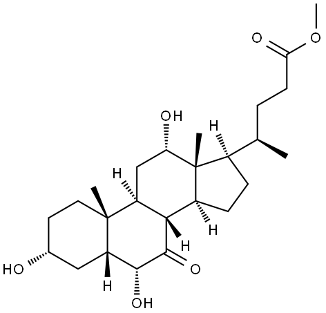 Cholan-24-oic acid, 3,6,12-trihydroxy-7-oxo-, methyl ester, (3α,5β,6α,12α)- Structure