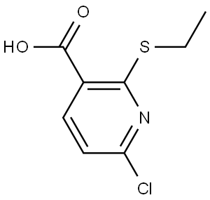 6-Chloro-2-(ethylthio)-3-pyridinecarboxylic acid Structure