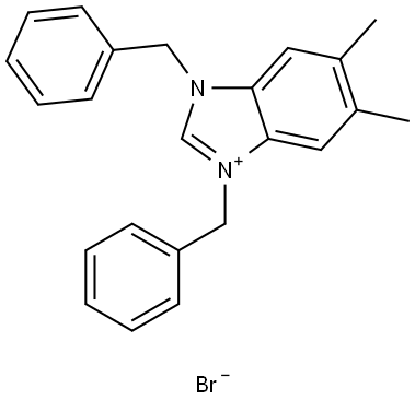 1,3-dibenzy1-5,6-dimethyl-1H-benzo[d]imidazol-3-ium bromide Structure