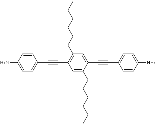 1,4-bis[2-(4-aminophenyl)ethynyl]-2,5-dihexylbenzene Structure