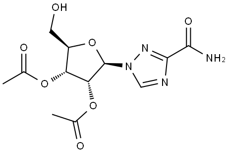 1H-1,2,4-Triazole-3-carboxamide, 1-(2,3-di-O-acetyl-β-D-ribofuranosyl)- Structure