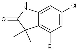 4,6-Dichloro-3,3-dimethylindolin-2-one Structure