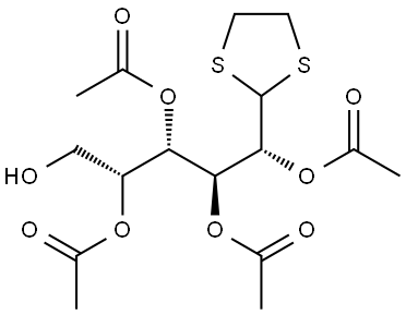 2,3,4,5-tetra-O-acetyl-D-galactose ethylene dithioacetal Structure