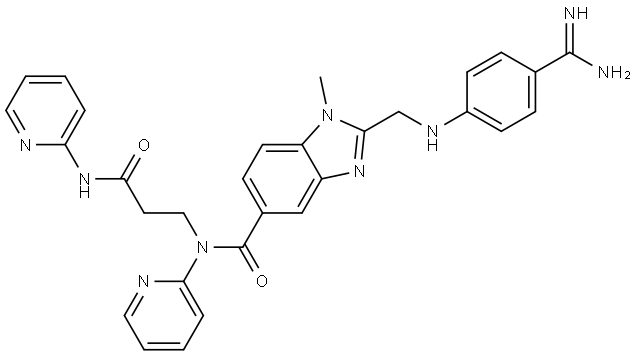N-(pyridine-2-yl)-3-[[[2-[[(4-amidinophenyl)amino]methyl]-1-methyl-1H-benzimidazole-5-yl]carbonyl]pyridine-2-ylamino]propionamide Structure