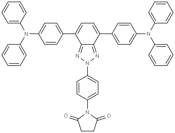 1-(4-(4,7-bis(4-(diphenylamino)phenyl)-2H-benzo[d][1,2,3]triazol-2-yl)phenyl)pyrrolidine-2,5-dione Structure