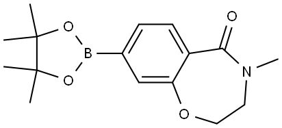 4-Methyl-8-(4,4,5,5-tetramethyl-1,3,2-dioxaborolan-2-yl)-3,4-dihydrobenzo[f][1,4]oxazepin-5(2H)-one Structure
