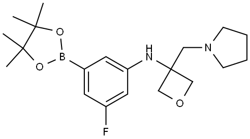 3-Oxetanamine, N-[3-fluoro-5-(4,4,5,5-tetramethyl-1,3,2-dioxaborolan-2-yl)phenyl]-3-(1-pyrrolidinylmethyl)- Structure