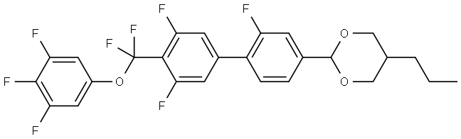 1,3-Dioxane, 2-[4′-[difluoro(3,4,5-trifluorophenoxy)methyl]-2,3′,5′-trifluoro[1,1′-biphenyl]-4-yl]-5-propyl- Structure