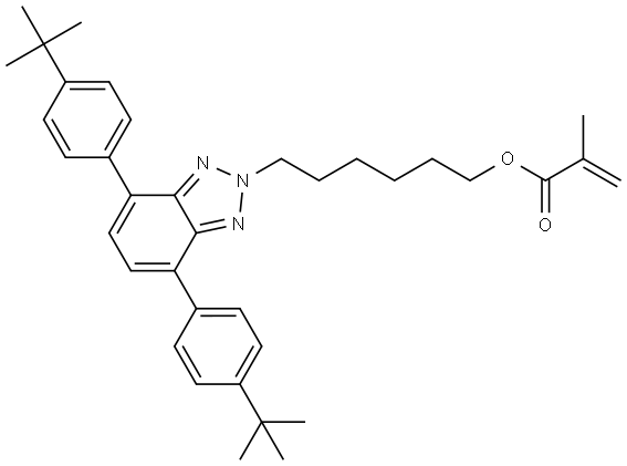 6-(4,7-bis(4-(tert-butyl)phenyl)-2H-benzo[d][1,2,3]triazol-2-yl)hexyl methacrylate Structure