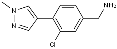 3-Chloro-4-(1-methyl-1H-pyrazol-4-yl)benzenemethanamine Structure