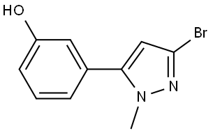 3-(3-Bromo-1-methyl-1H-pyrazol-5-yl)phenol Structure