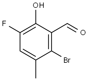 2-Bromo-5-fluoro-6-hydroxy-3-methylbenzaldehyde Structure
