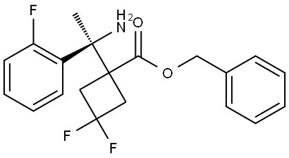 benzyl (S)-1-(1-amino-1-(2-fluorophenyl)ethyl)-3,3-difluorocyclobutane-1-carboxylate Structure