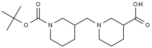 1-((1-(tert-butoxycarbonyl)piperidin-3-yl)methyl)piperidine-3-carboxylic acid Structure