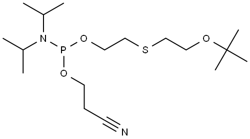 2-((2-(tert-butoxy)ethyl)thio)ethyl (2-cyanoethyl) diisopropylphosphoramidite Structure